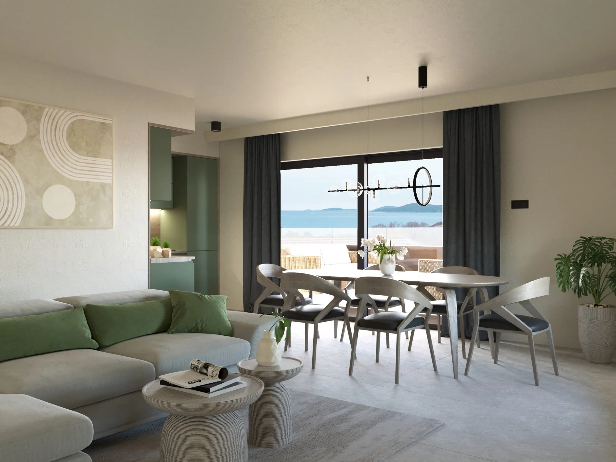 luksuzni dvosobni stan na prvom katu u novogradnji, vodice, 90 m2 - slika 4