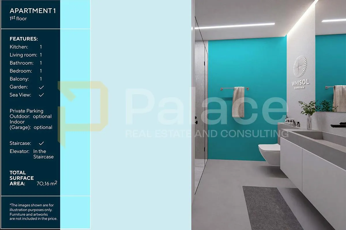 a1 - luksuzni apartman 44 m², s privatnim vrtom, solitudo, dubrovnik - slika 6