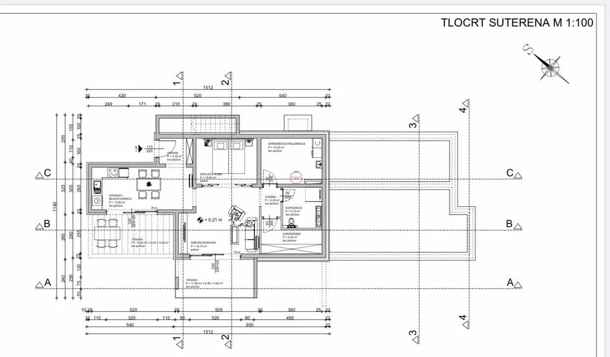 građevinsko zemljište s započetim projektom za villu s 5 apartmana - slika 2