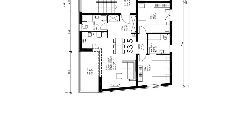 sabunike : stan s pogledom na more 80m2 - slika 4