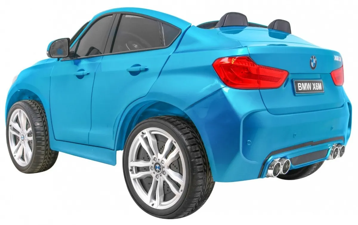 licencirani auto na akumulator bmw x6m xxl - dvosjed - plavi/lakirani - slika 4