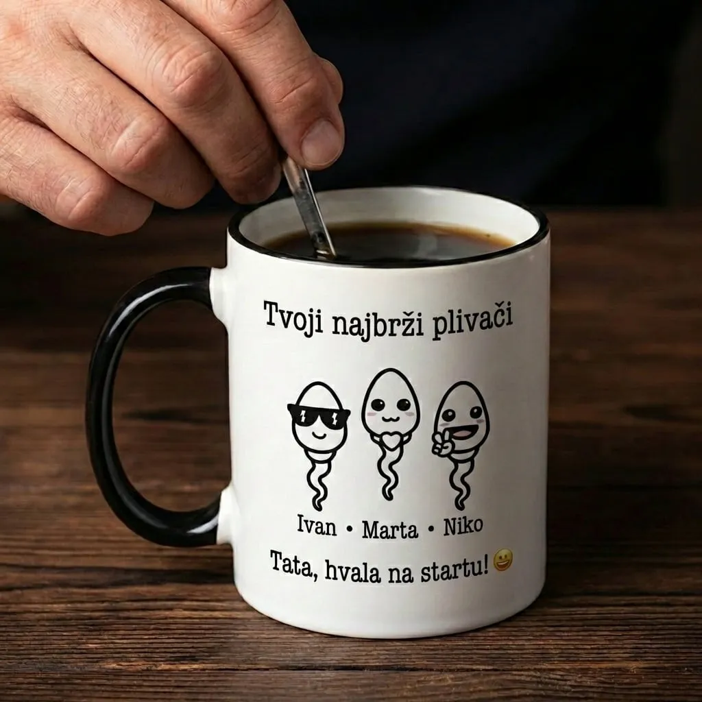 poklon za tatu – personalizirana šalica s imenima djece - slika 1