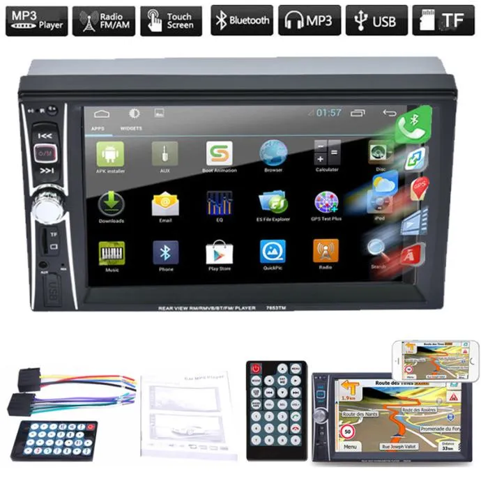 auto radio 2 din aux, mp3, usb,sd kartica, bluetooth + parking kamera - slika 3
