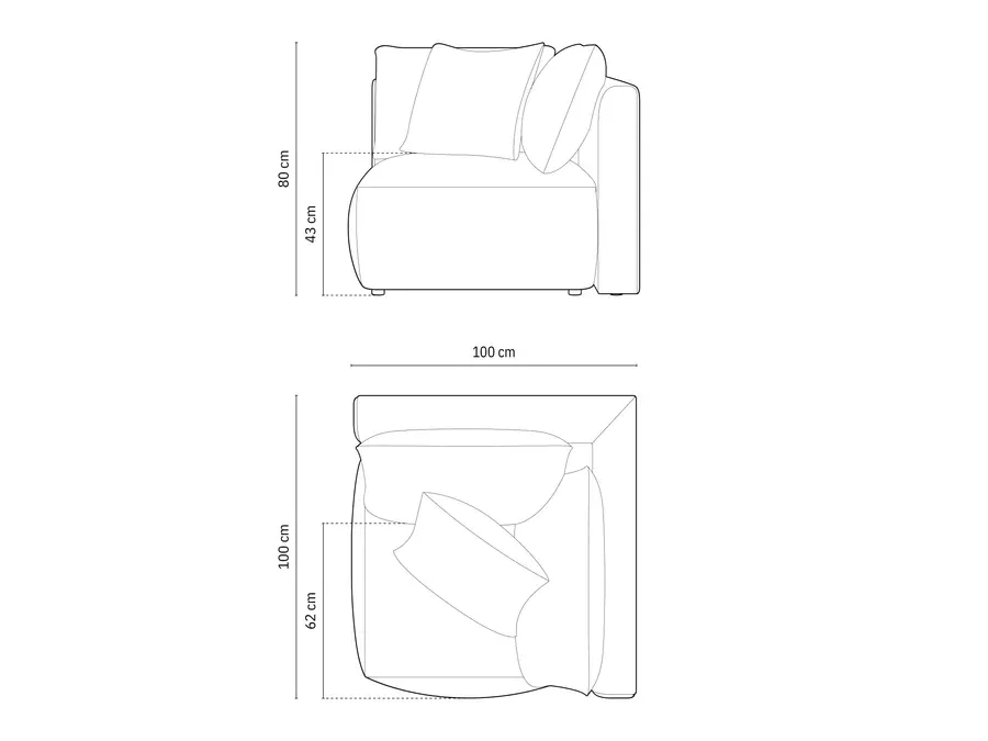 modul chris 100x100cm, materijal: baršun - slika 5