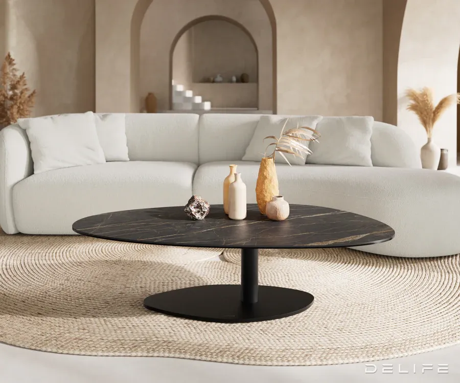 klub stolić edge 140x75cm, materijal: keramika laminam noir desir - slika 2
