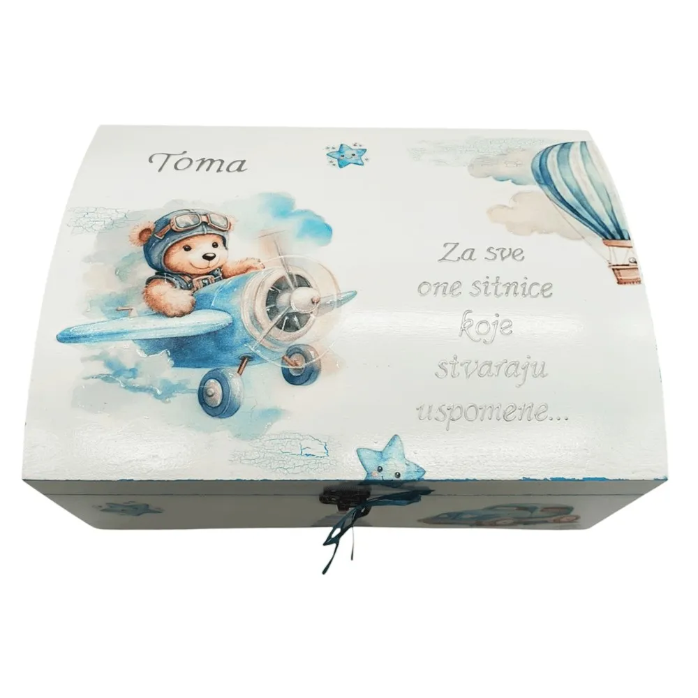 poklon za krštenje dječaka – personalizirana kutija uspomena - slika 3