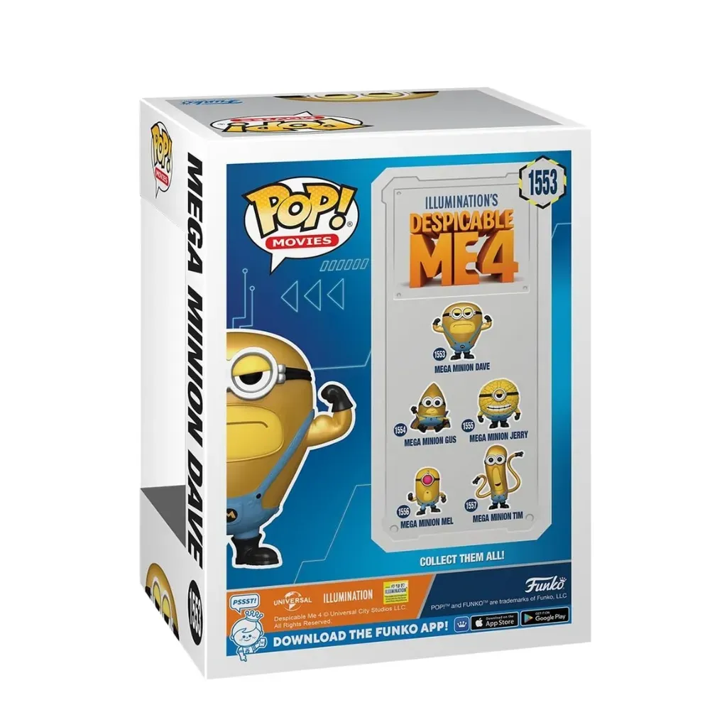 funko pop! movies: despicable me 4 – mega minion dave #1553 - slika 2