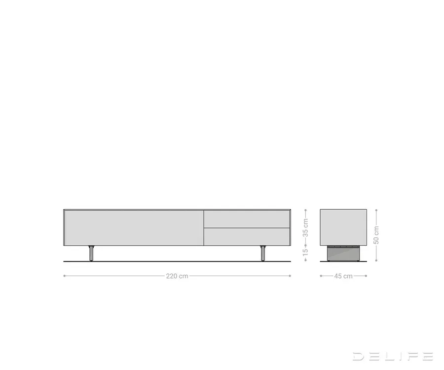 tv komoda cuor 220x45cm, materijal: keramika minas melange - slika 7