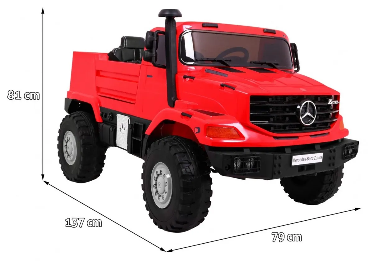 licencirani auto na akumultor mercedes benz zetros - crveni - slika 2