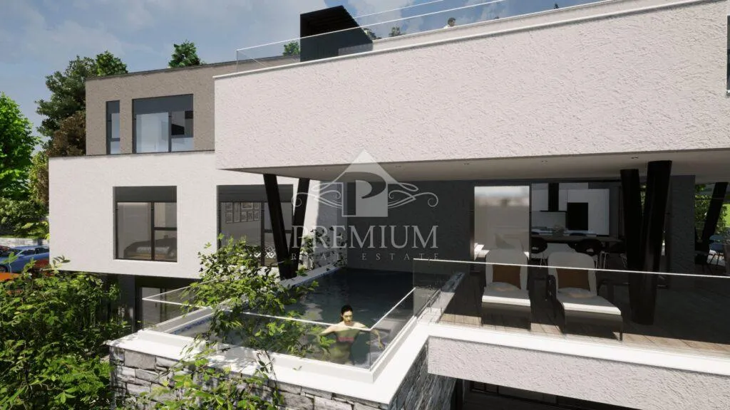 penthouse sa bazenom i parkingom, panoramski pogled - slika 18
