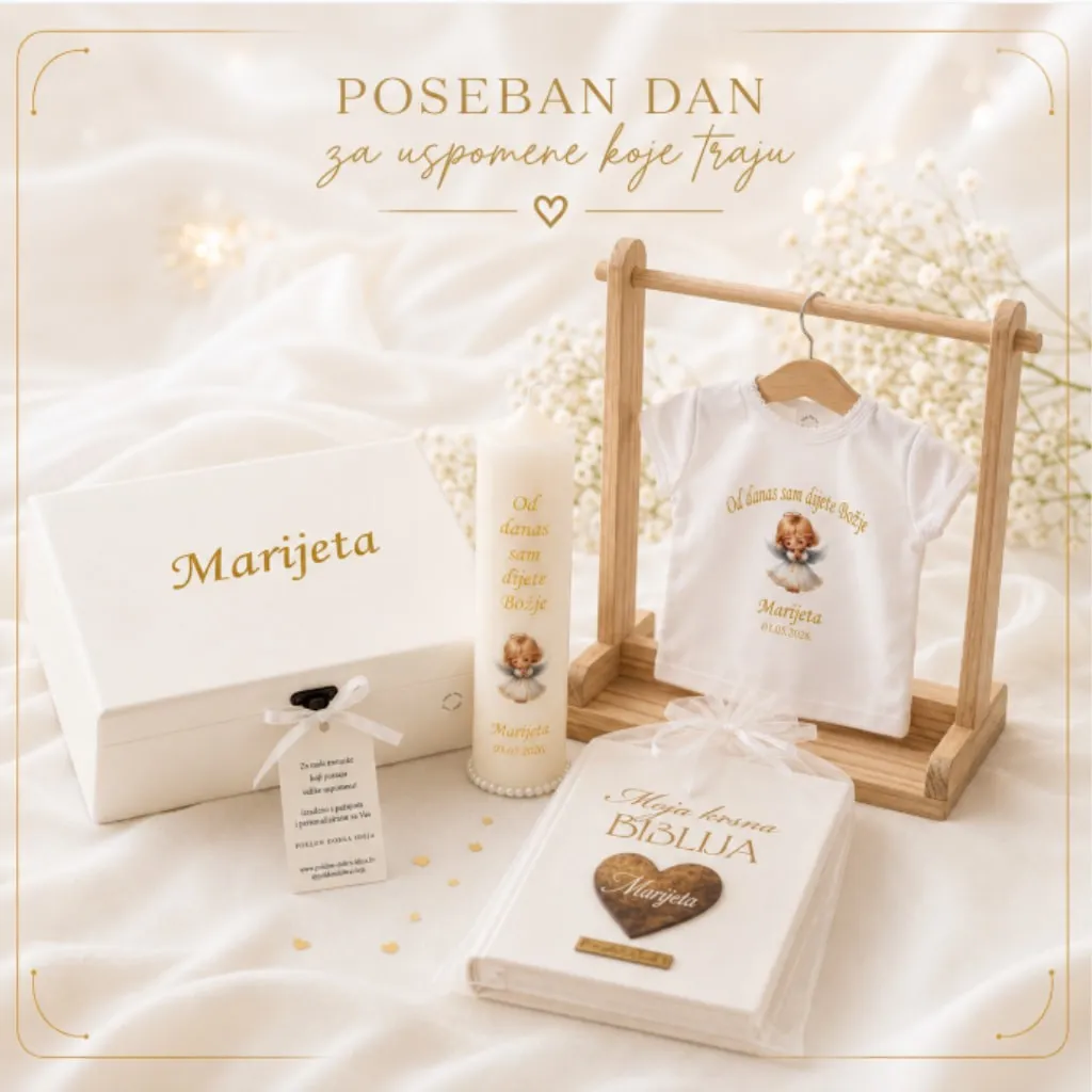 poklon za krštenje - premium poklon set za krštenje djevojčice - slika 1