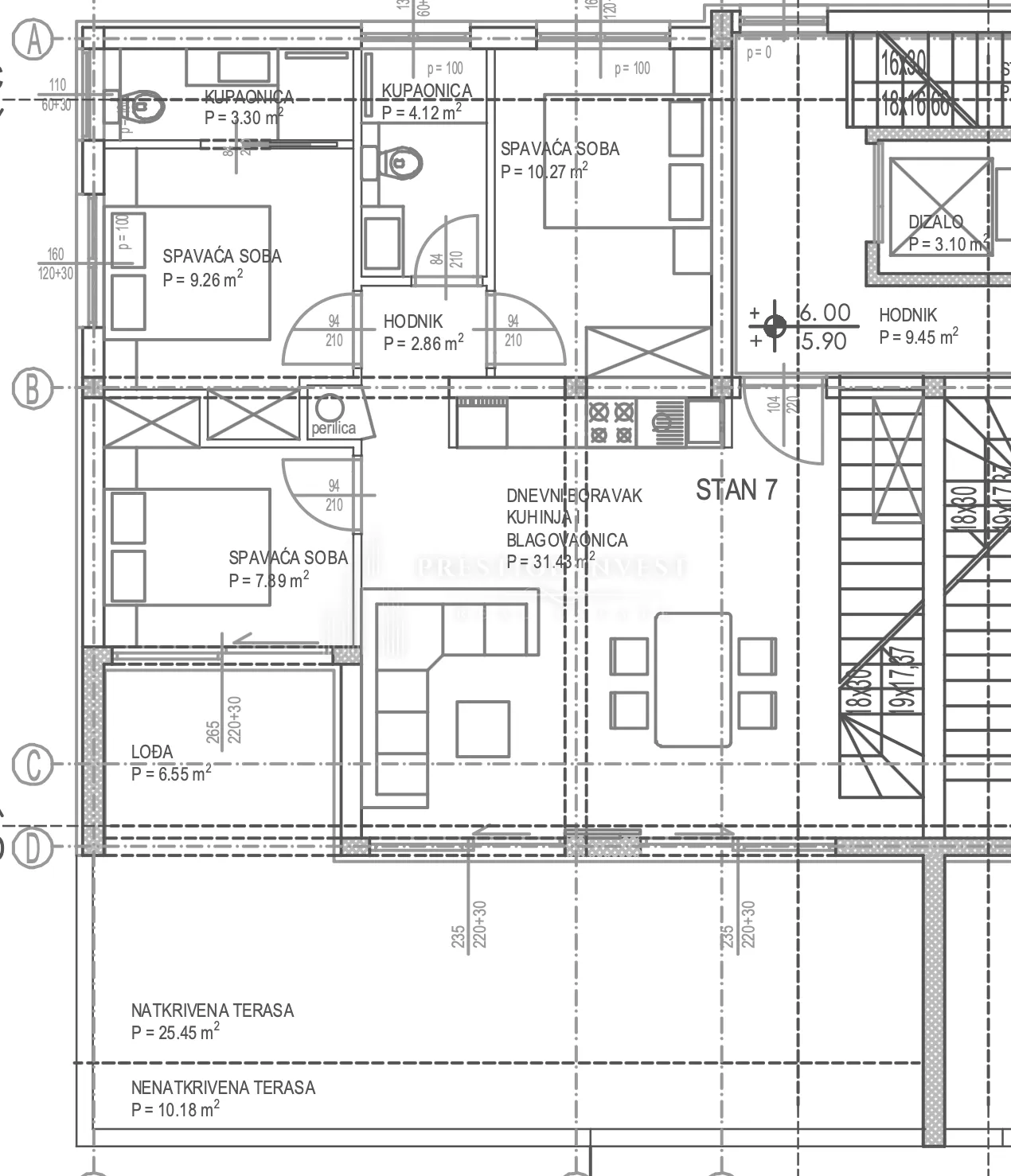 luksuzan penthouse pogled na more- s7 - drugi red uz more - slika 44
