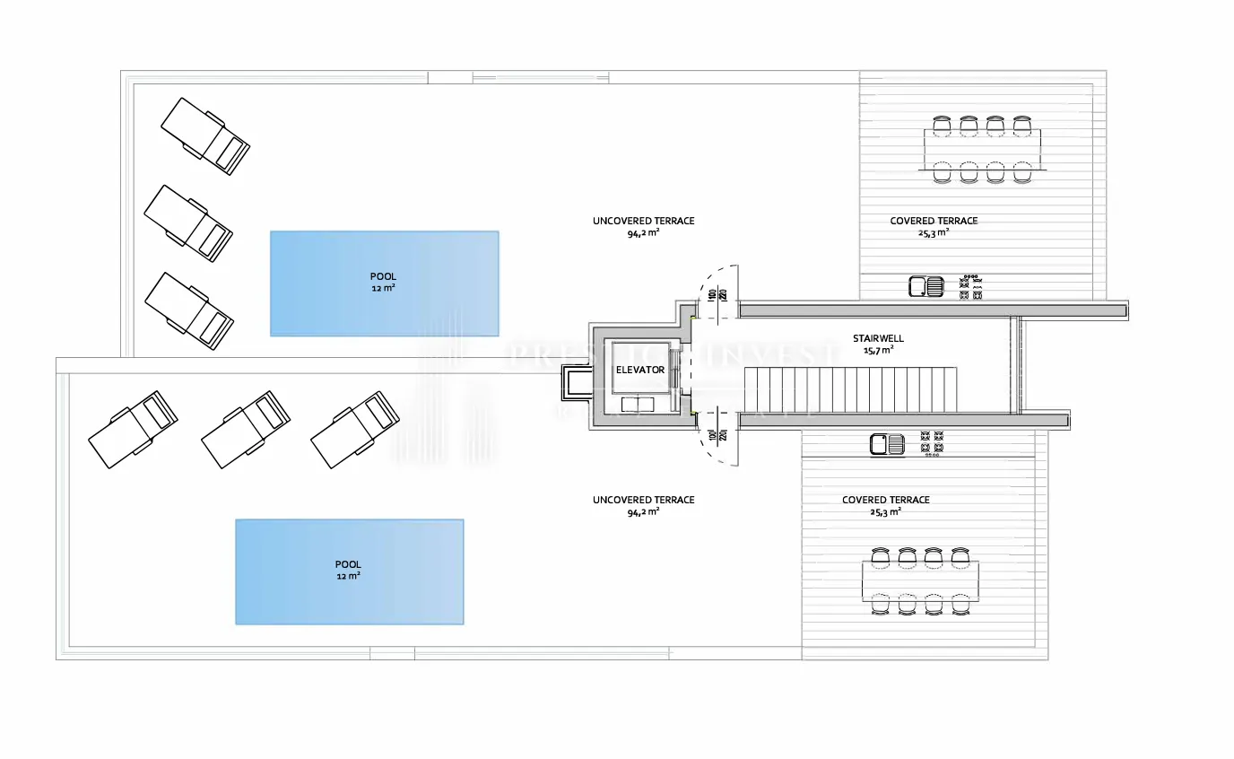 diklo- luksuzan penthouse s6- prvi red uz more i krovna terasa - slika 8