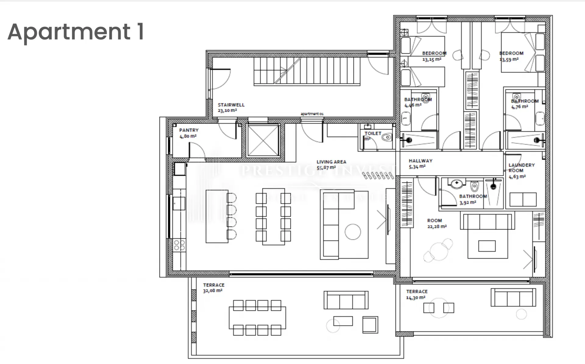 prvi red uz more- 3soban stan s bazenom- 240m2 - slika 9