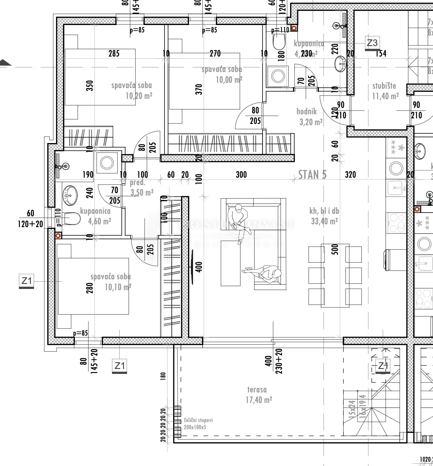sukošan- s5- penthouse s pogledom - krovna terasa - slika 10