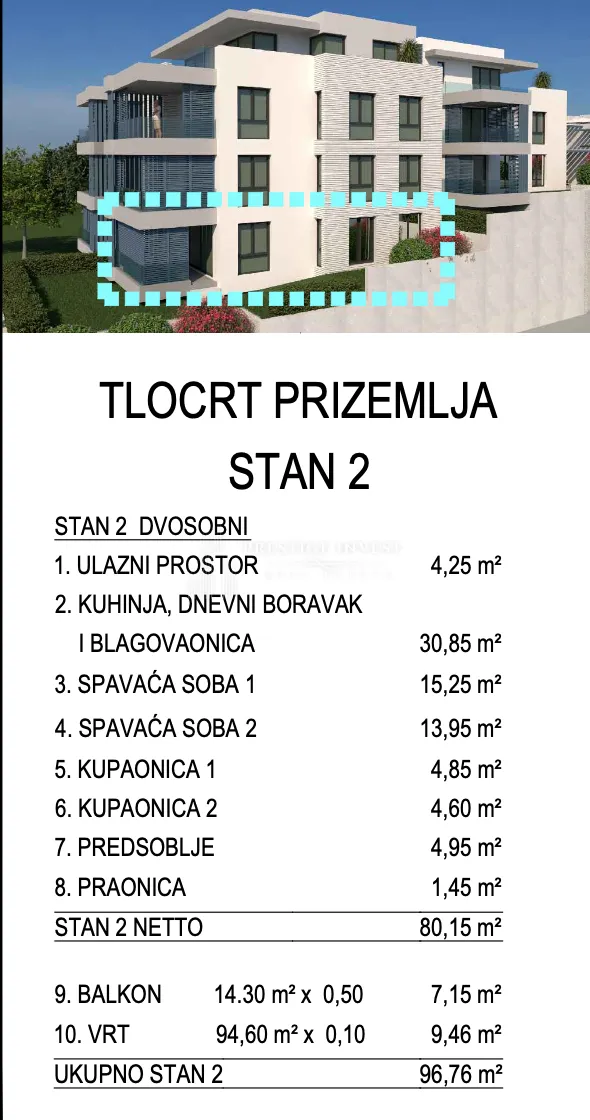 primošten- 2 soban stan s2 - 50m od mora - slika 43