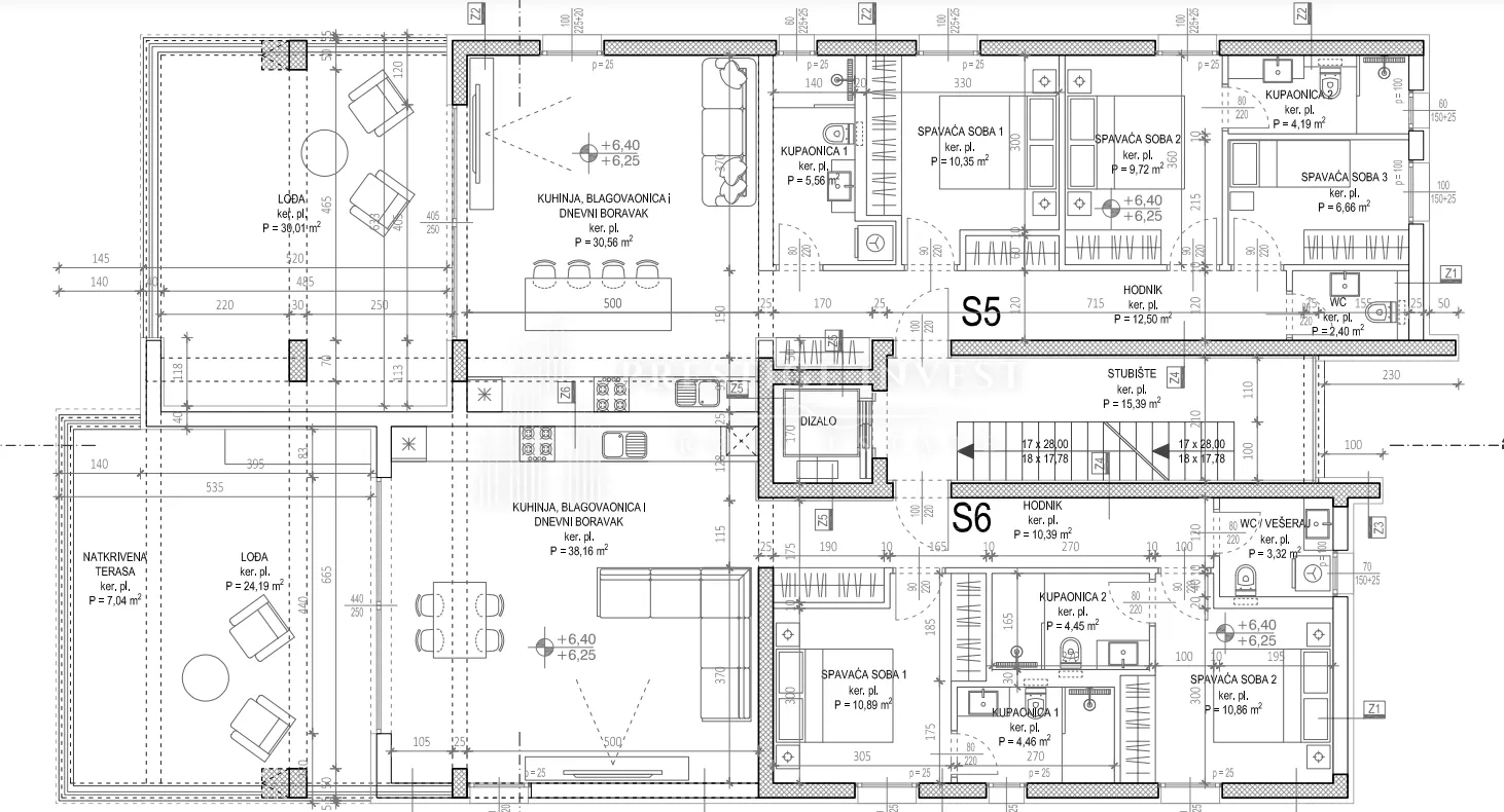 diklo- luksuzan penthouse s6- prvi red uz more i krovna terasa - slika 16