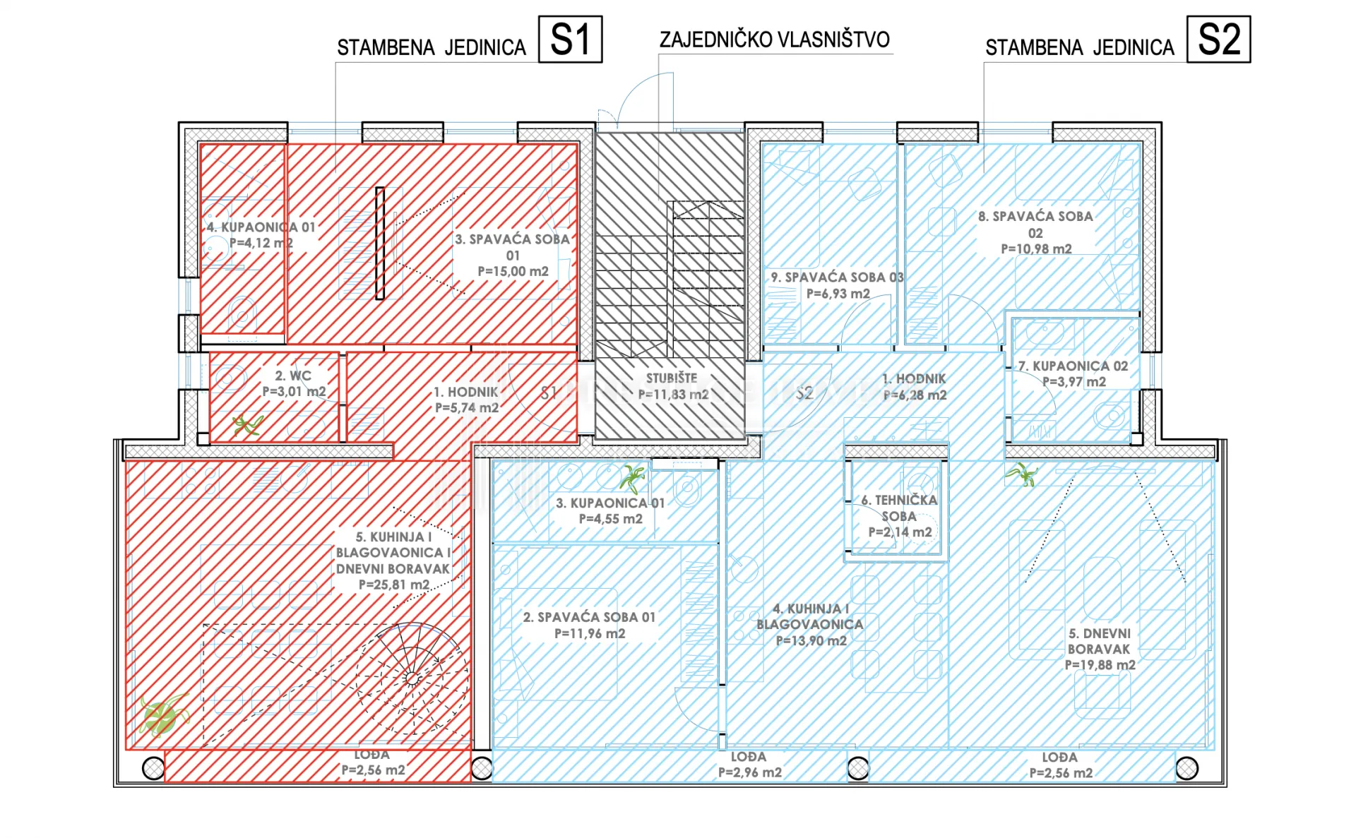 diklo- dvoetažan 3-soban stan- pogled na more-garaža z2s1 - slika 16