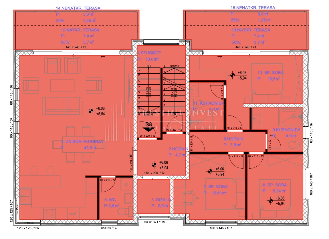 sukošan- penthouse s privatnim liftom - 216m2 - slika 47