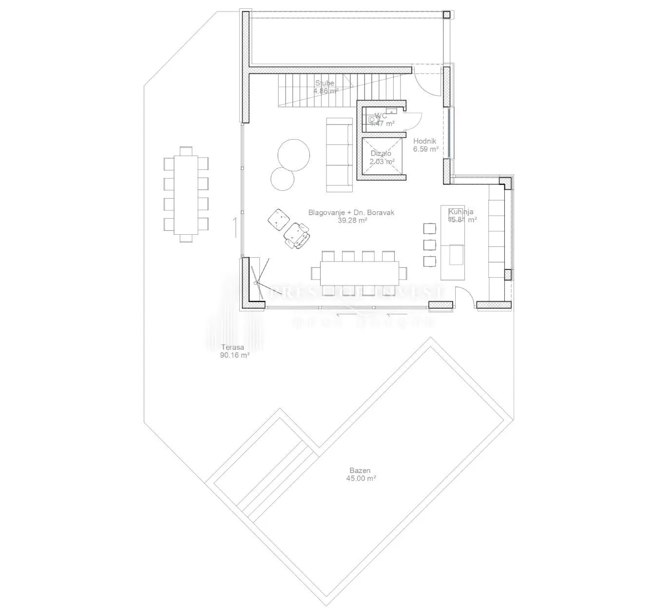 sukošan- drugi red do mora- dizajnerska villa 495m2 - slika 5