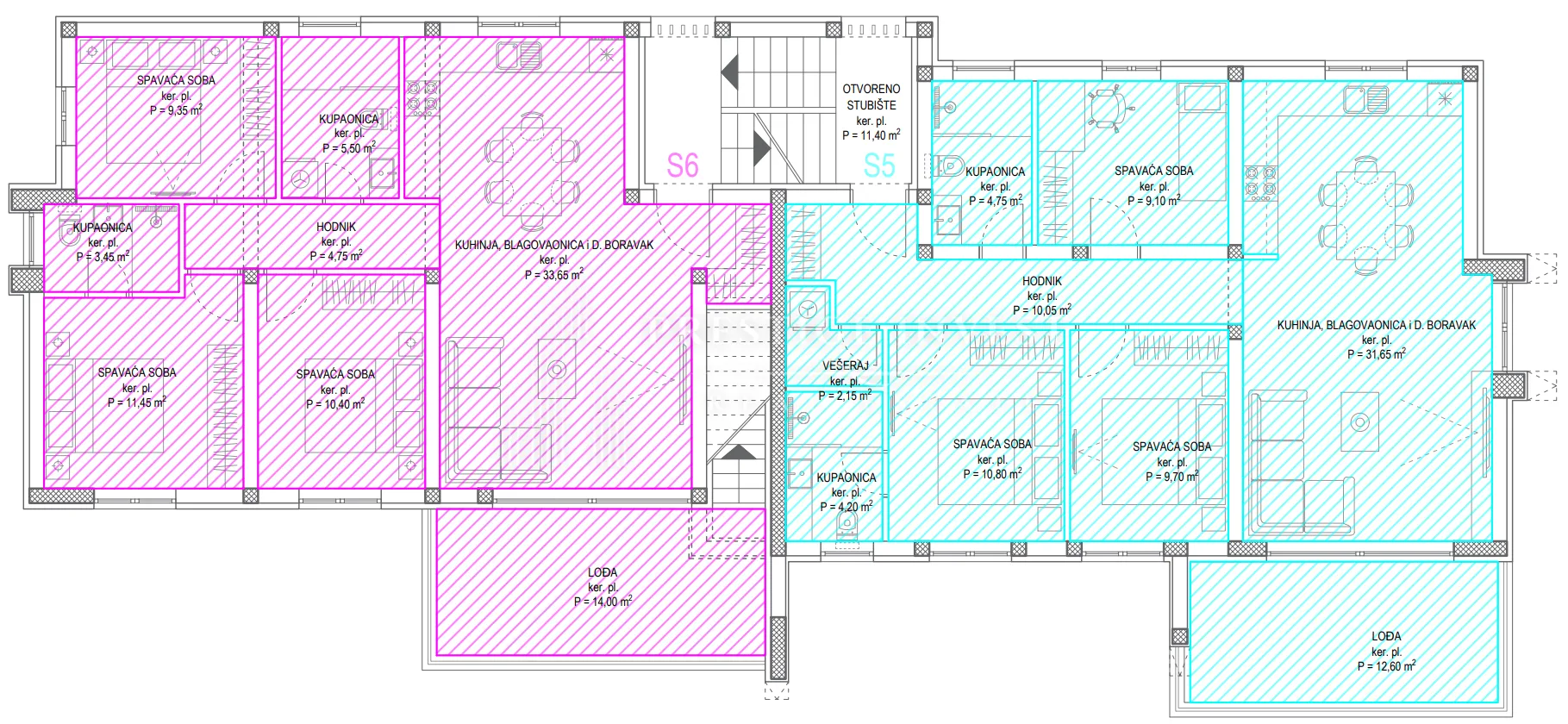 diklo- penthouse s6 s krovnom terasom i pogledom na more - slika 27