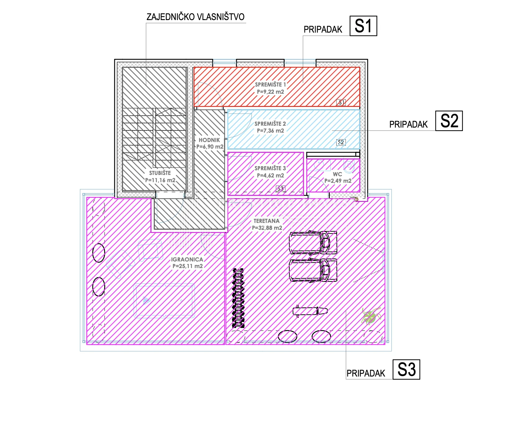 diklo-z3s3- dvosoban stan s pogledom na more- teretana- 147,48m2 - slika 31