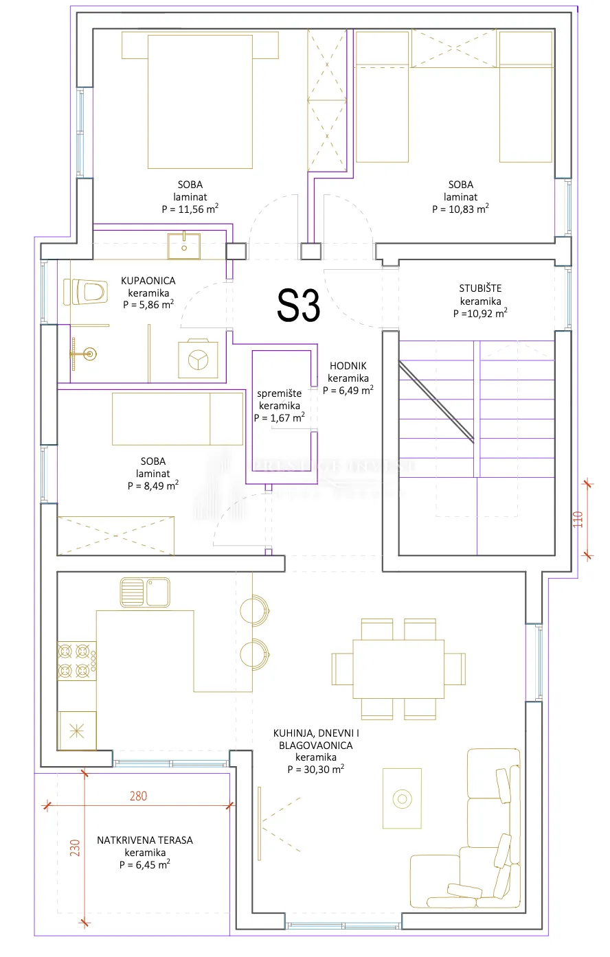 zadar centar- 3 sobni penthouse - slika 30