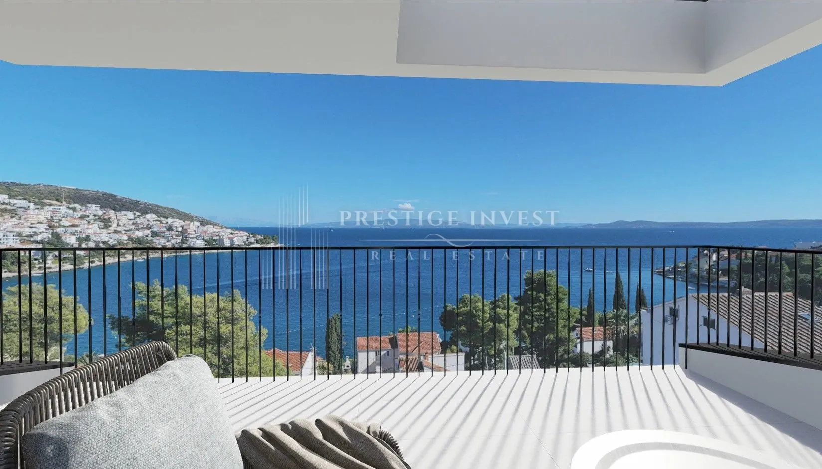 TROGIR-novogradnja-S2-1.kat stan sa pogled na more - Žedno, Trogir