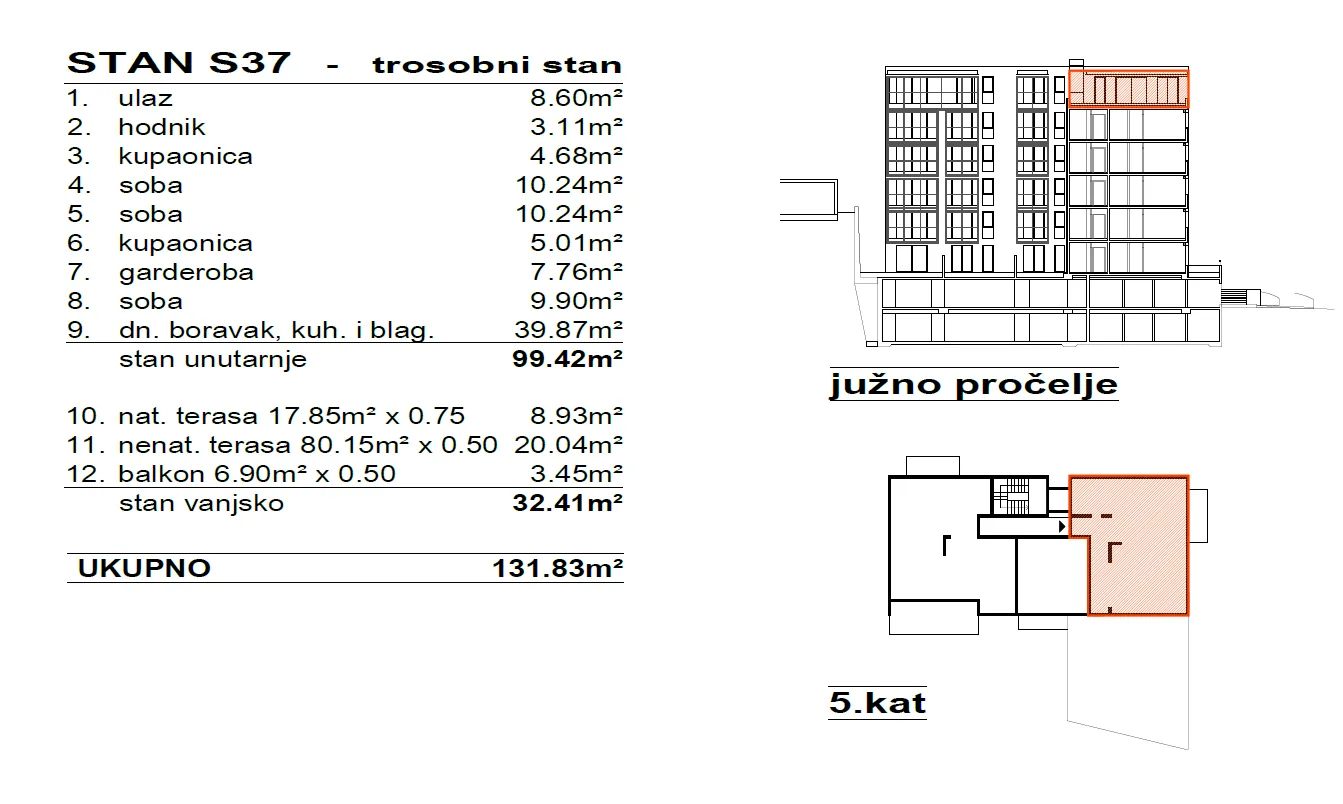 split- prostrani penthouse-131,83m2 - slika 6