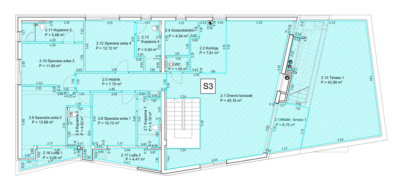 kožino -luksuzan penthouse s3 s krovnom terasom 50m od mora - slika 16
