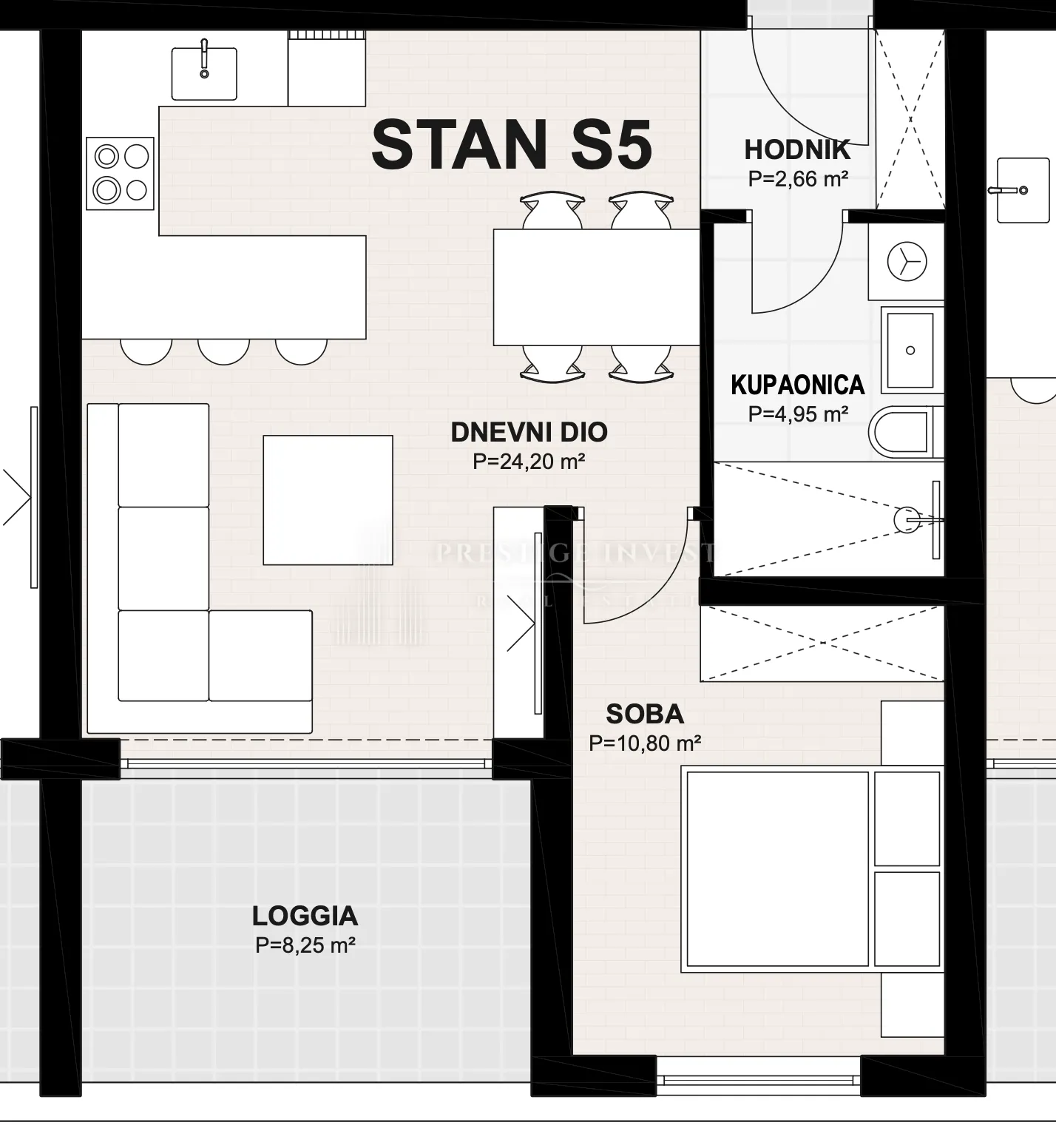 borik- 1soban stan - 57.55m2 - slika 9