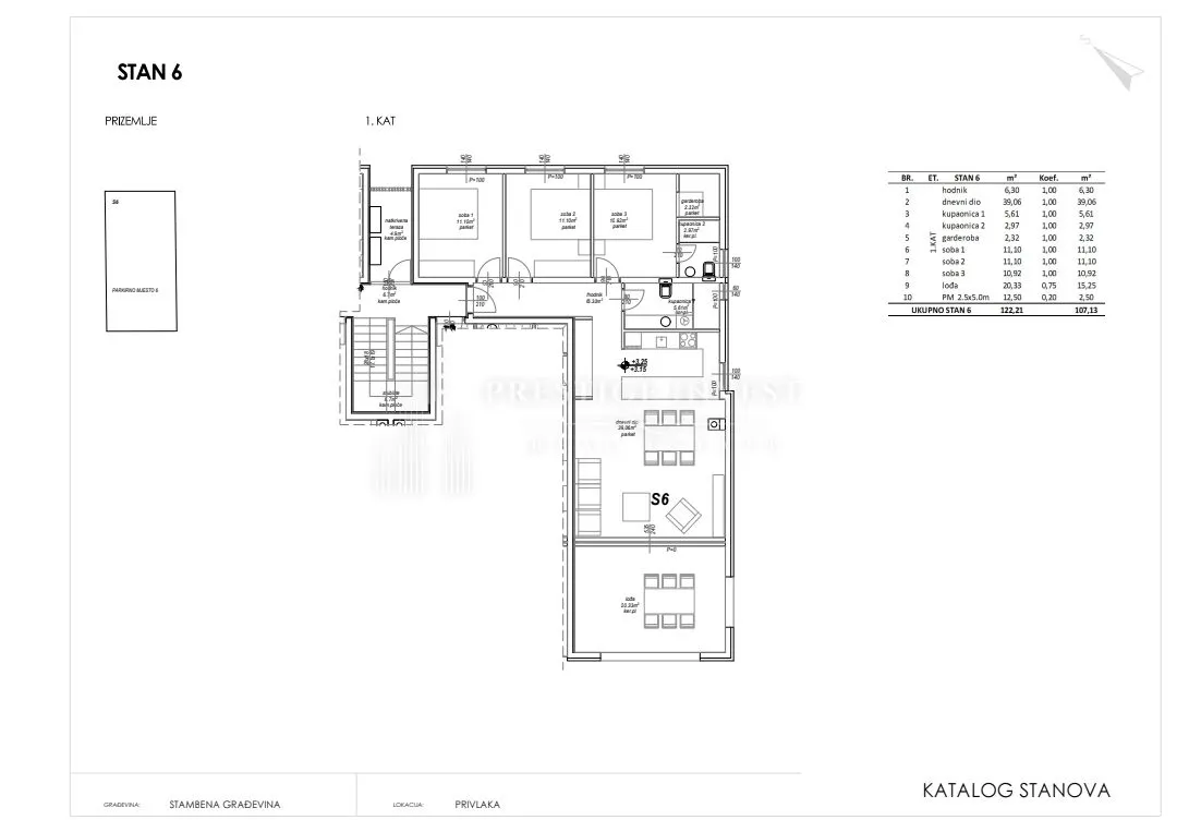 privlaka novogradnja - s6- trosoban stan 1. kat - slika 4