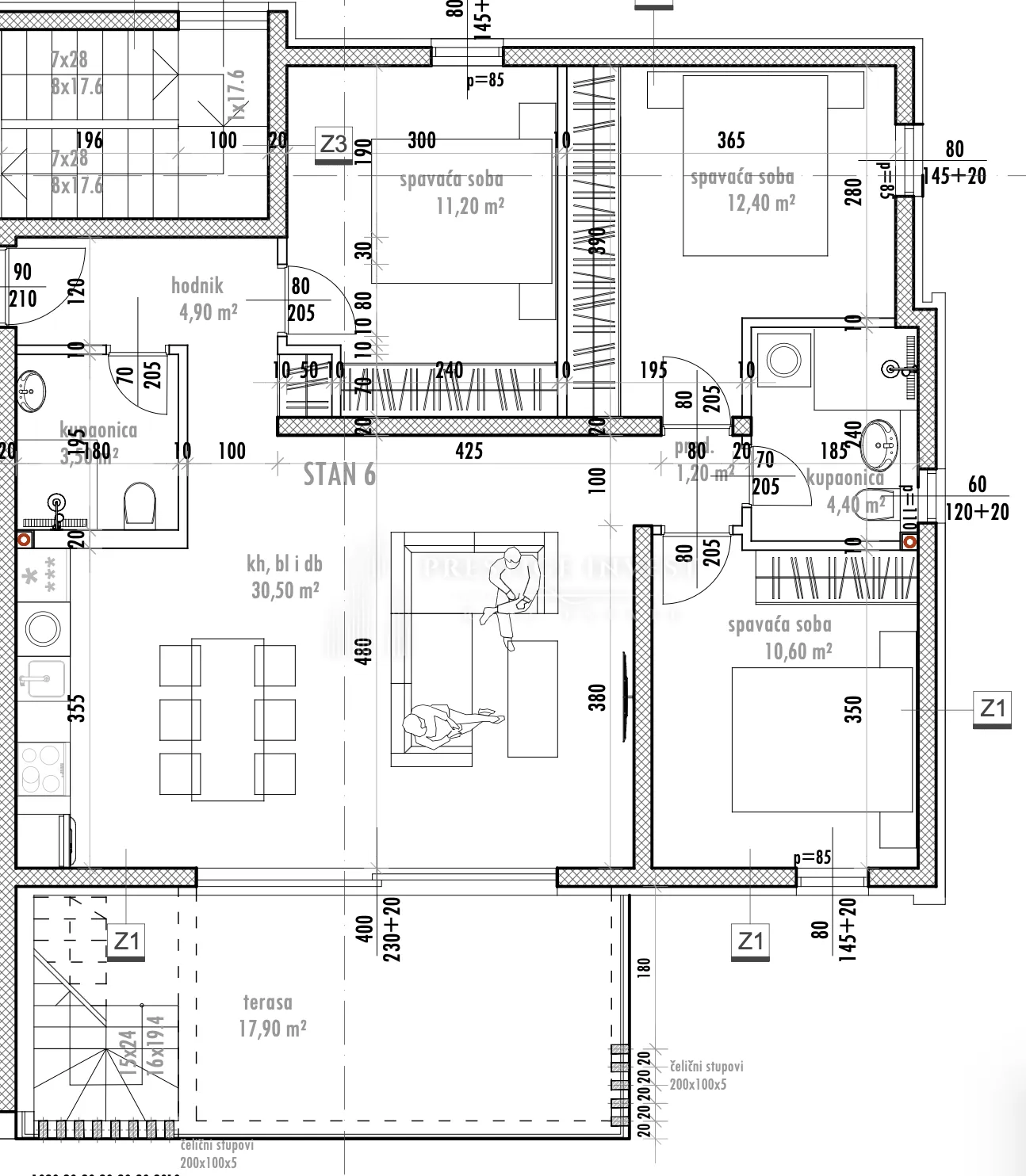 sukošan- s6- penthouse s pogledom - krovna terasa - slika 11