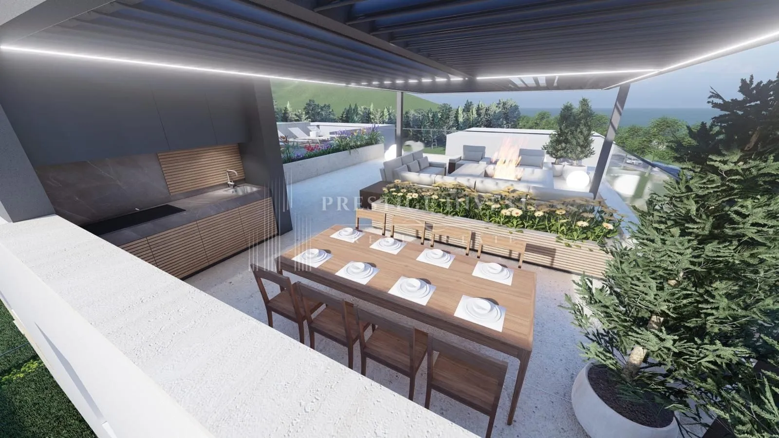 sukošan-s201- luksuzan penthouse-1.red uz more - krovna terasa - slika 34