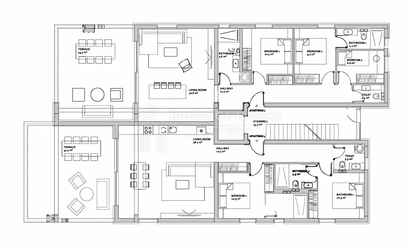 diklo- luksuzan penthouse s6- prvi red uz more i krovna terasa - slika 7
