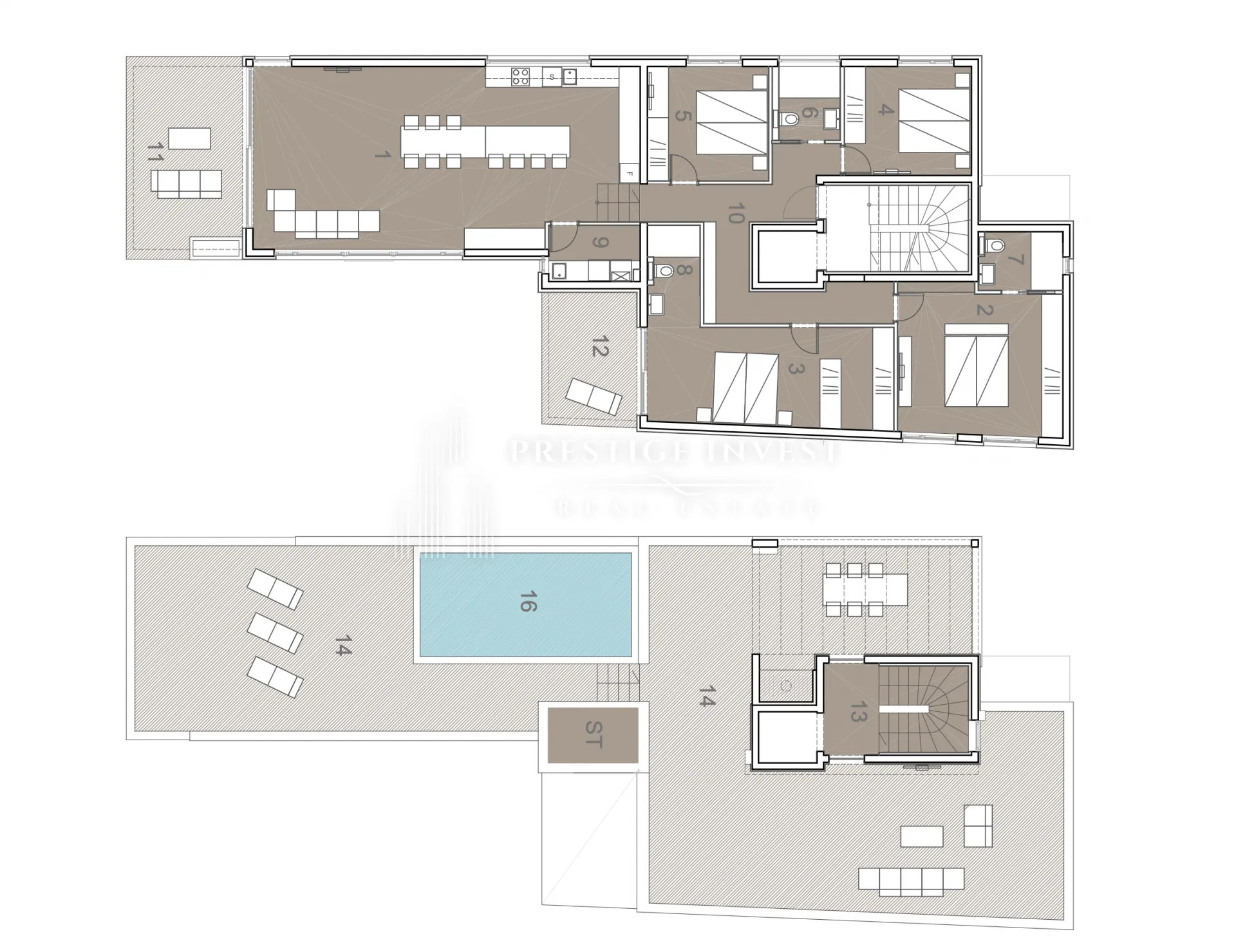 penthouse- pogled na more- bazen, krovna terasa - slika 64