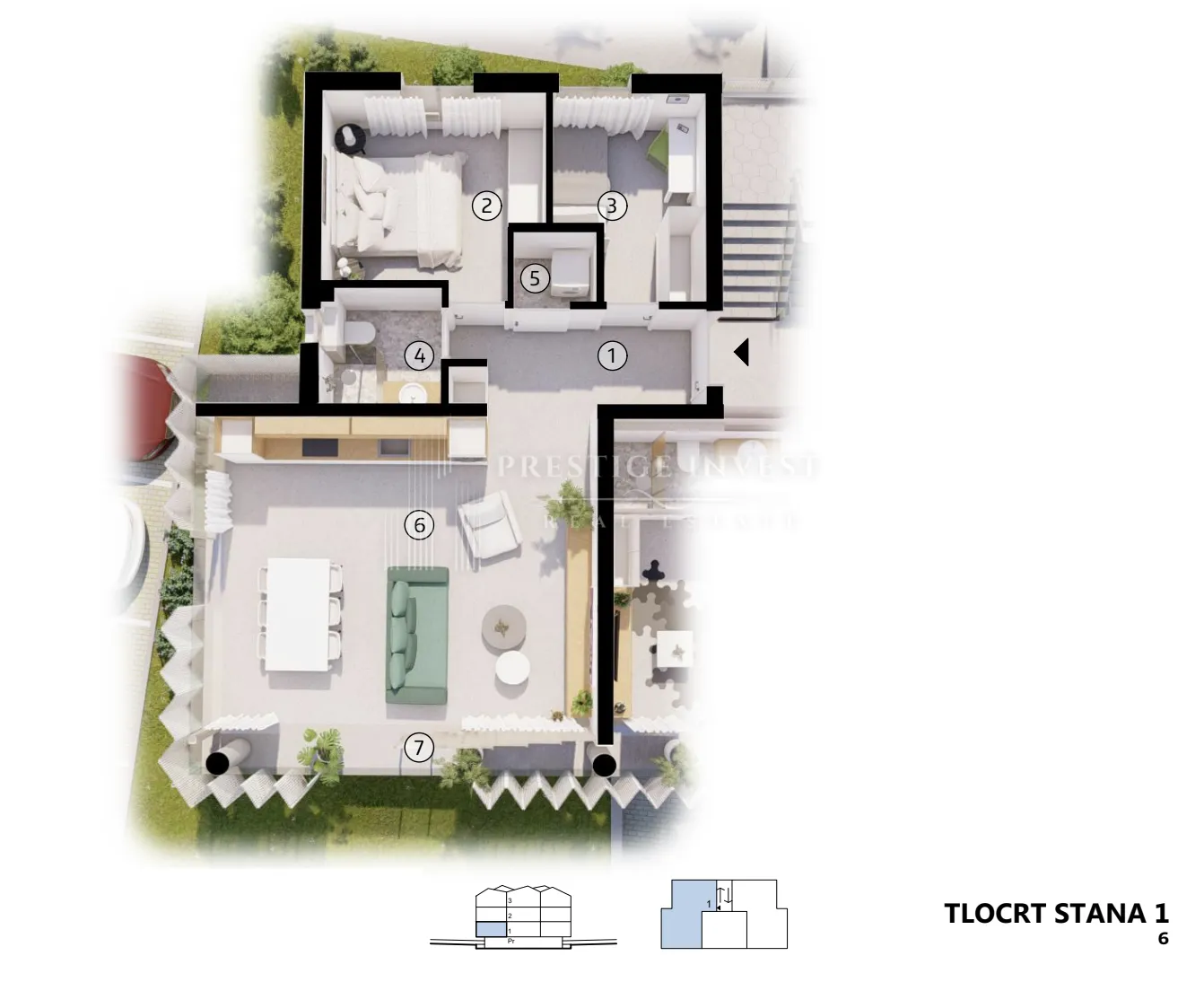 diklo- dvoetažan trosoban stan- z1s1 - slika 10