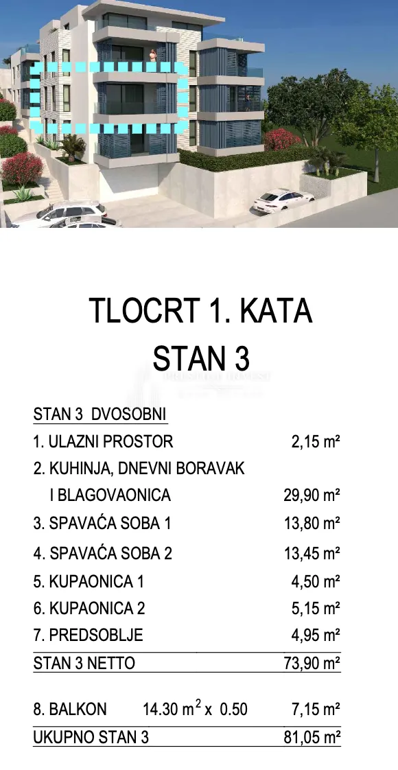 primošten- 2 soban stan s3 s pogledom - 50m od mora - slika 39