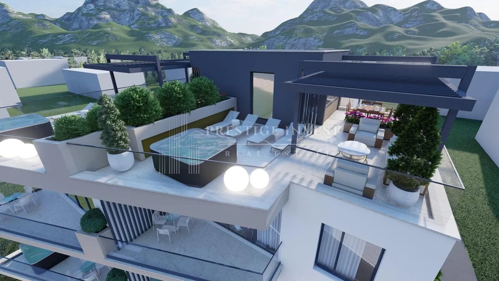 sukošan-s201- luksuzan penthouse-1.red uz more - krovna terasa - slika 56
