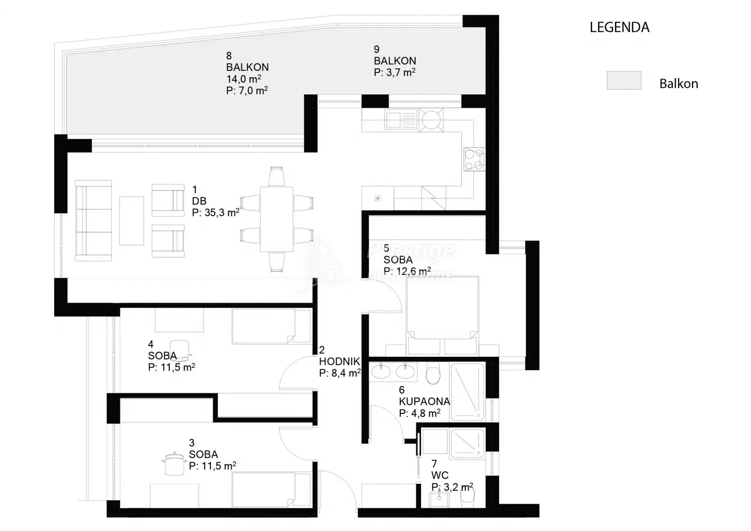 varaždin, centar, novogradnja 87m2 + veliki balkon i parking - slika 2