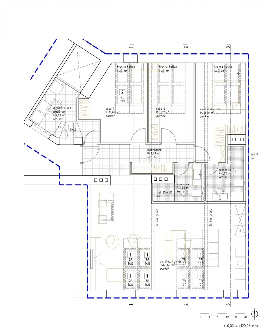 hebrangova-gajeva, stan 116 m2 - slika 2
