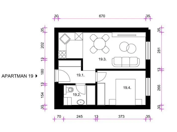 prodaja - dvosobni stan: čulinečka (resnik), 35.39 m2, novogradnja - slika 14