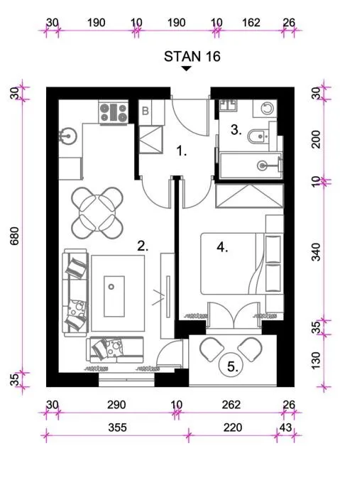 prodaja - dvosobni stan: zagreb (resnik), 33.92 m2, novogradnja - slika 6