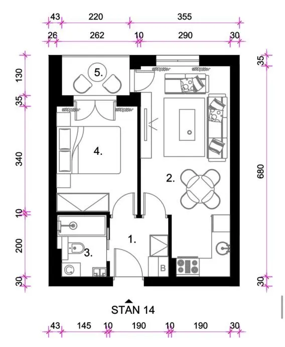 prodaja - dvosobni stan: zagreb (resnik), 35.35 m2, novogradnja - slika 6