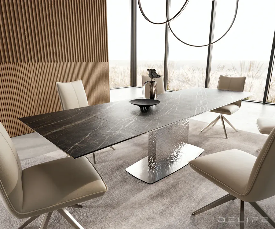 Produljivi stol Edge 200/300x100, Materijal: Keramika Laminam Noir - Čakovec, Čakovec-zapad