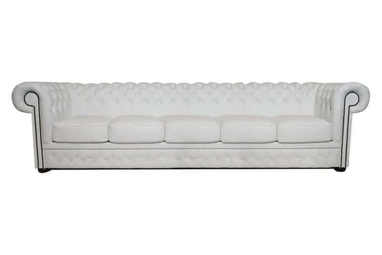 chesterfield garnitura first class leather | 5-sjedišta | white - slika 1