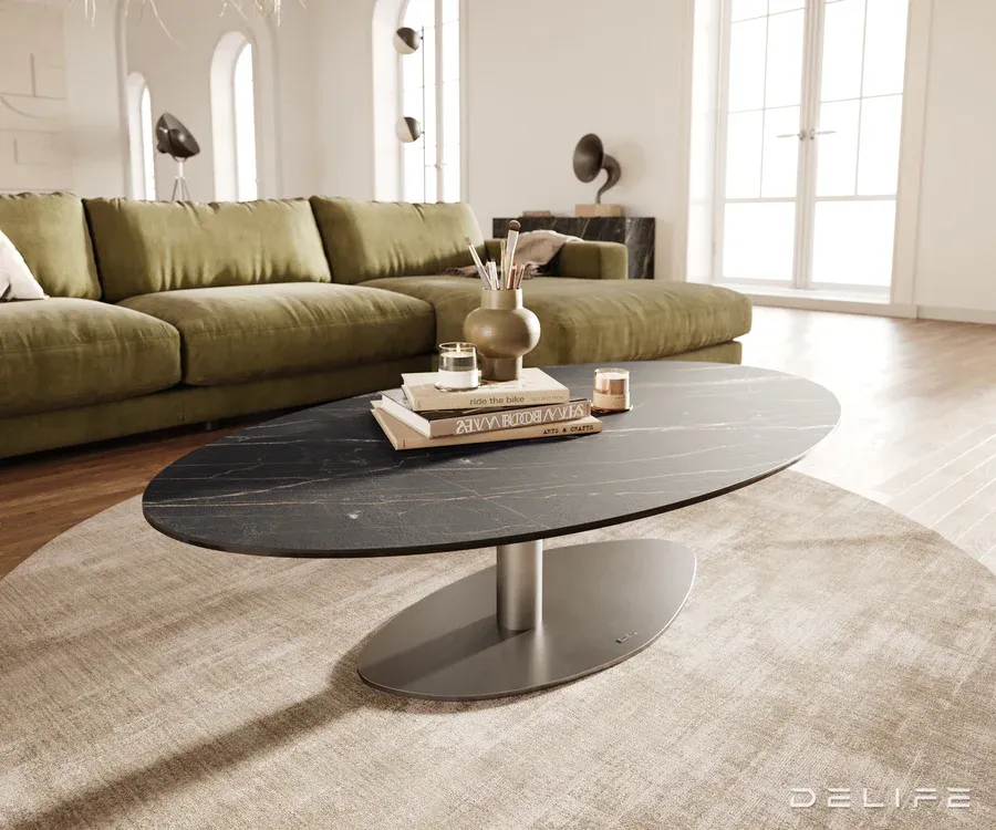 Klub stolić Edge 140x80cm, Materijal: Keramika Laminam Noir Desir - Čakovec
