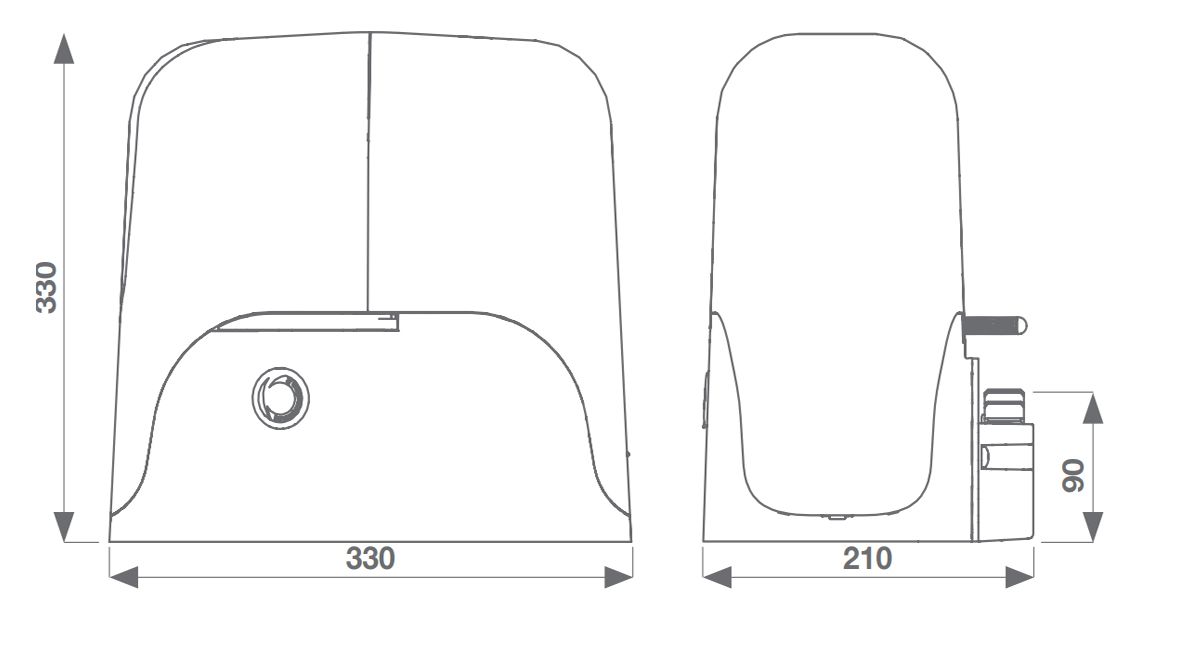 motor za klizna vrata sun nls težine od 400-1100kg 24vdc bluetooth - slika 8