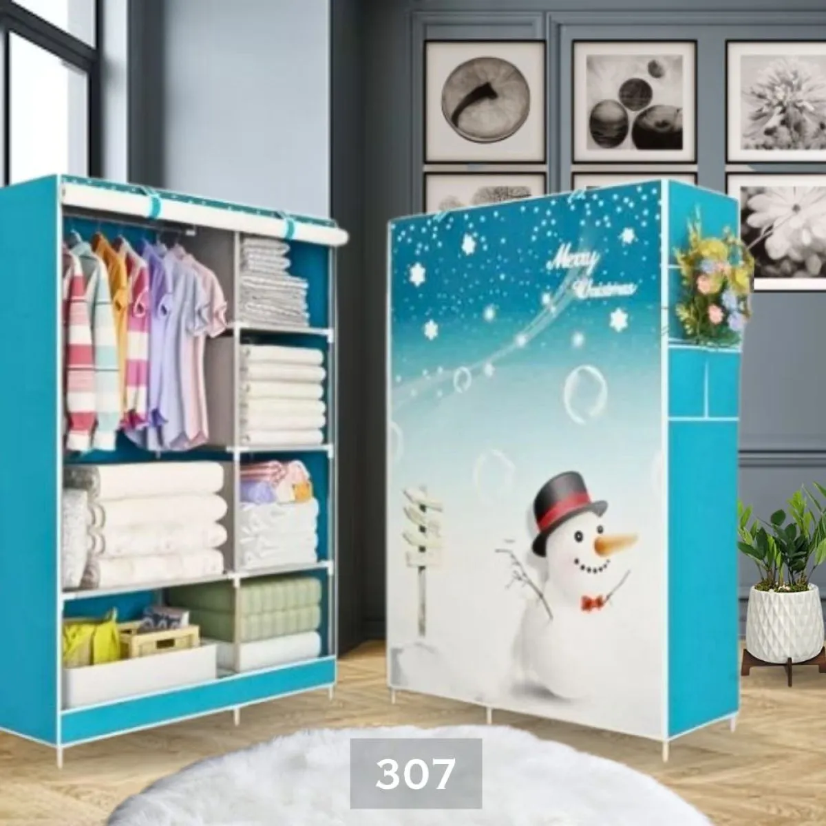 sklopivi ormar sa printom 170x105 cm vodootporan - slika 2
