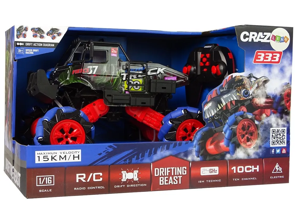 remote controlled 1:16 blue 2.4g 360 degree terrain drift car - slika 7
